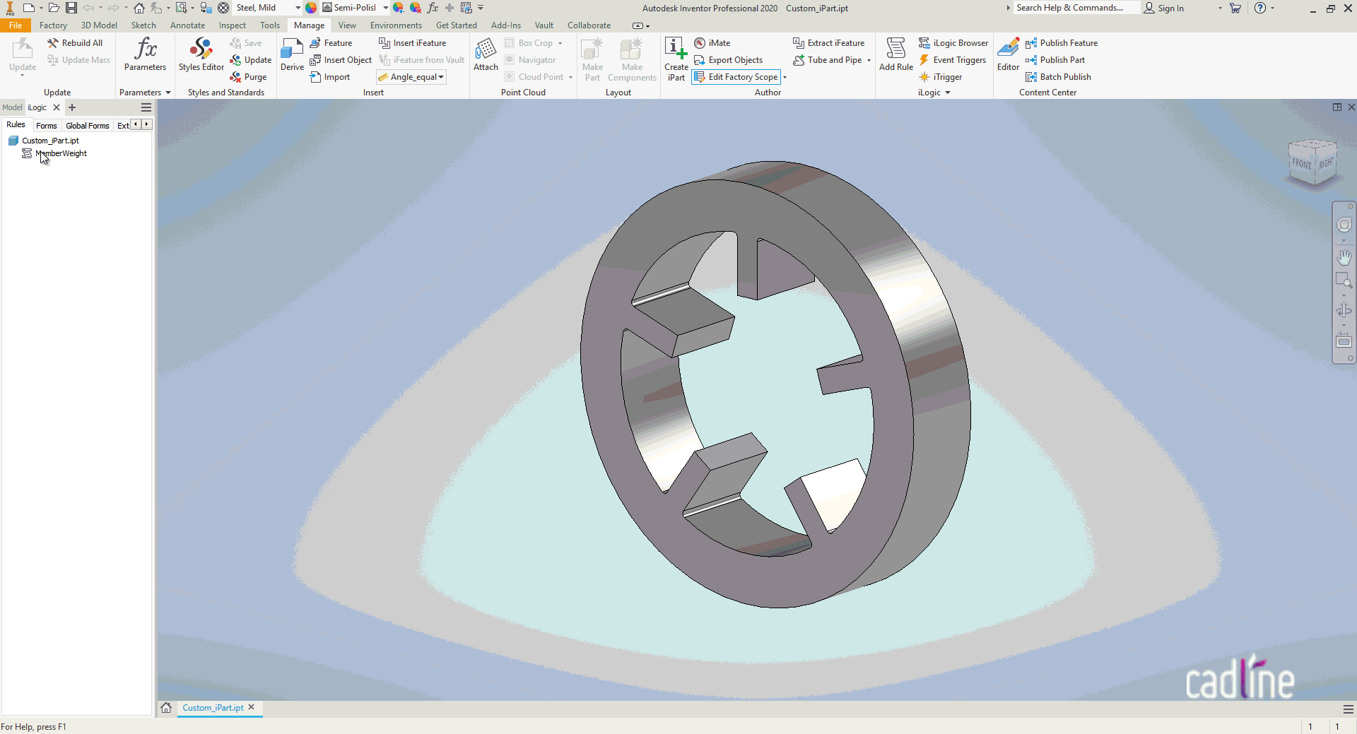 Inventor - Weight of iPart Members - iLogic Code – ARKANCE UK Community