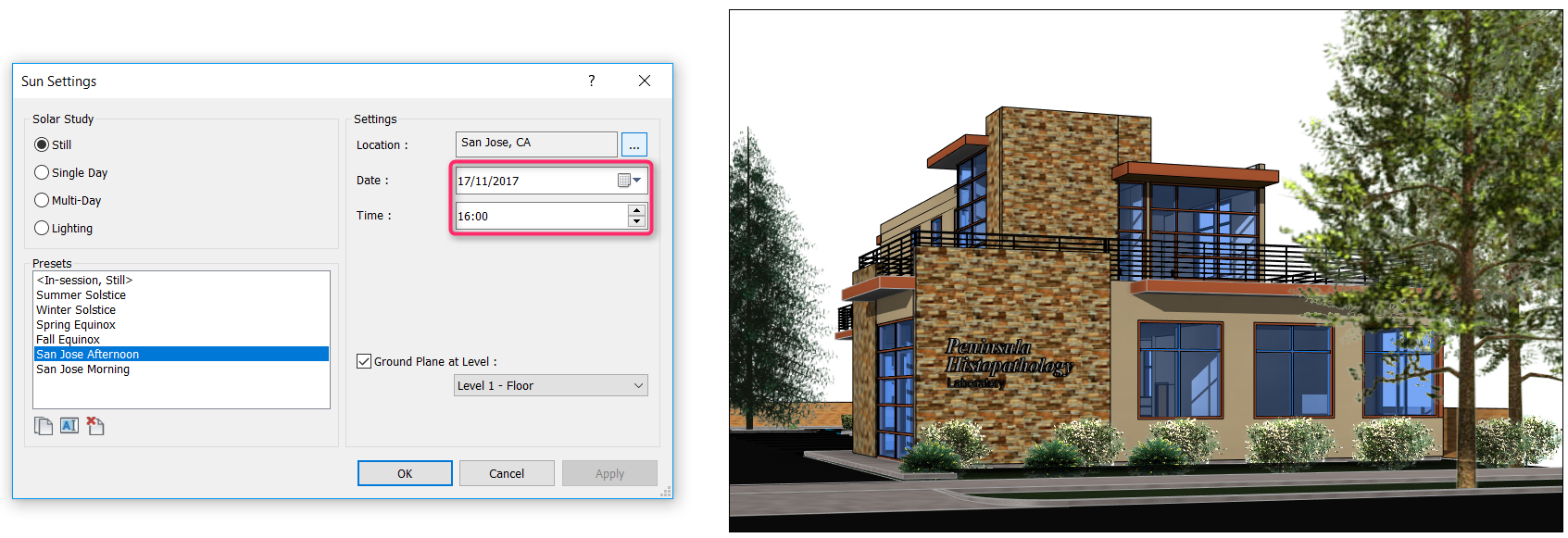 Revit Architecture 2018: Rendering Techniques – Sun Settings – ARKANCE ...