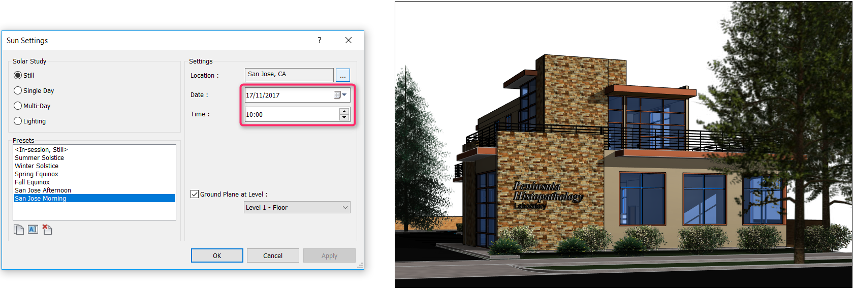 Revit Architecture 2018: Rendering Techniques – Sun Settings – ARKANCE ...